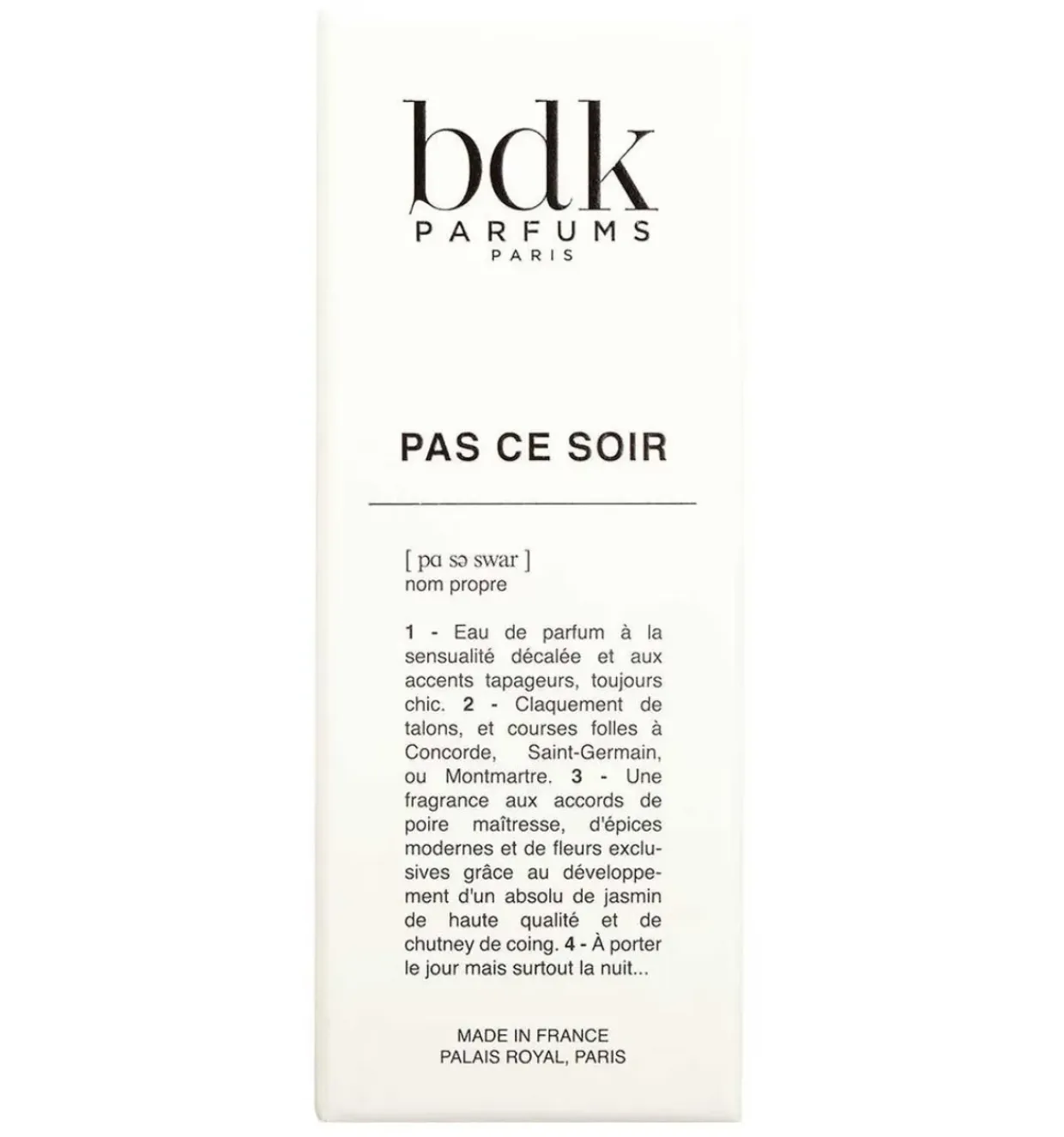 BDK Pas Ce Soir Eau De Parfum